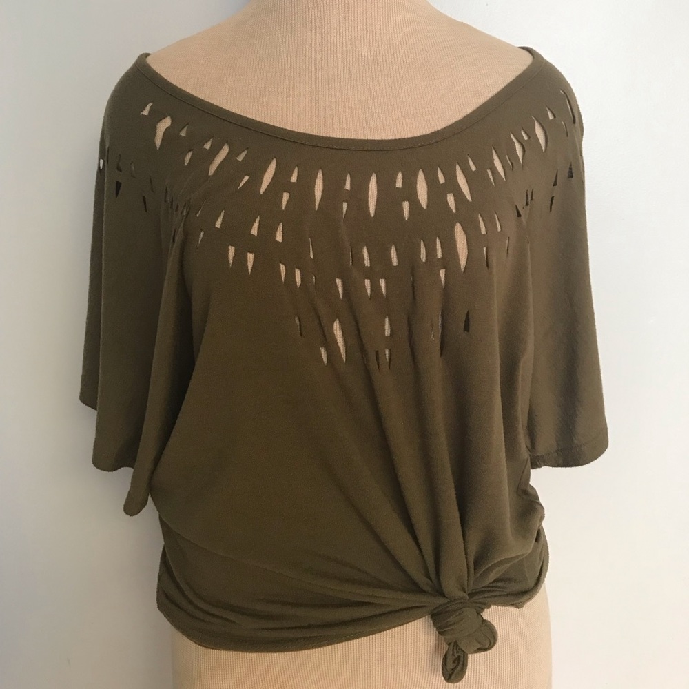 Forest green Free People slouch top